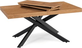 Industrialny stół rozkładany Hampton 160-240 cm, kolor dąb złoty/czarny