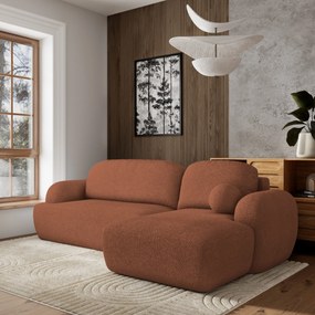 Masseno Narożnik MODENZA z funkcją spania i pojemnikiem na pościel Narozniki L, Rozkładana sofa - Ceglasty, NOW OR NEVER 54