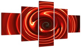 Abstrakcyjny obraz - czerwona spirala (125x70 cm)