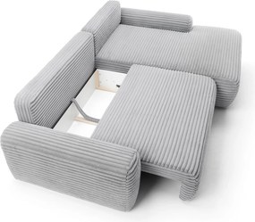 Masseno Narożnik OSSO z funkcją spania i pojemnikiem na pościel Narozniki L, Rozkładana sofa - Szary, AMBIENCE 18