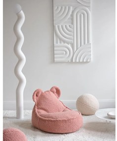 Różowy dziecięcy worek do siedzenia z materiału bouclé Bear – Wigiwama