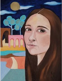 Obraz olejny "Mona Lisa na wakacjach"