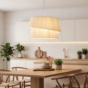HOMCOM Elegancka lampa wisząca z podwójnym kloszem, regulowana wysokość, do salonu, biały | Aosom PL