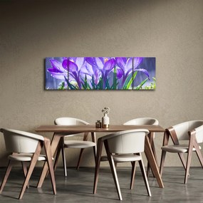 Obraz kwiatów w deszczu (170x50 cm)