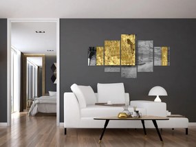 Obraz - Złote kwadraty N⁰2 (125x70 cm)