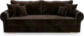 Sofa z Funkcją Spania RELON Brązowa Glamour