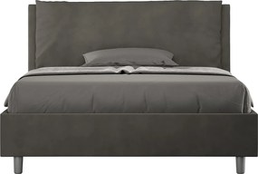 Łóżko bez stelaża tapicerowane 140x200 microfibra szary Antea Large