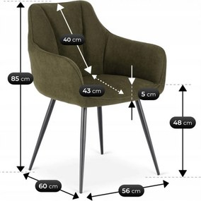 Krzesło Tapicerowane do Salonu NAWARA Zielone Nowoczesne