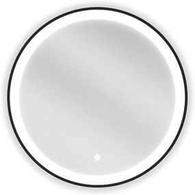 Mexen Esso lustro łazienkowe podświetlane, okragłe 60 cm, LED 6000K, antypara, rama czarna - 9825-060-060-611-50