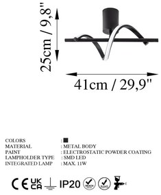 Czarna lampa sufitowa LED ø 7 cm Likma – Opviq lights