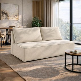 Sofa z Funkcją Spania MAVIA Kremowa Boucle Nowoczesna