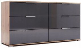 Komoda z szufladami dąb craft + lava mat - Kyle 20X