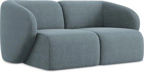Modułowa sofa 2-osobowa - z tkaniny bouclé - jeans - LANI