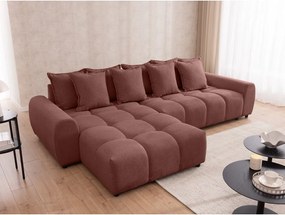 Narożnik (lewostronny/z szezlongiem) w kolorze terakoty Albane – Ropez