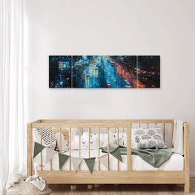Obraz - Duże miasto, obraz olejny (170x50 cm)