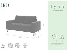 Ciemnozielona aksamitna sofa Ghado Fynn, 168 cm