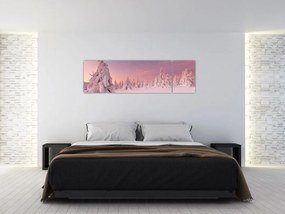 Obraz - Drzewa pod warstwą śniegu (170x50 cm)