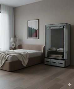 Szara składana materiałowa szafa P1-M56