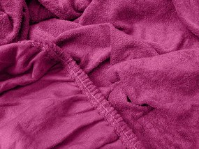 PrzytulneMieszkanie.pl Prześcieradło frotte EXCLUSIVE purpurowe 90 x 200 cm