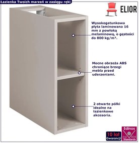 Wąska kaszmirowa półka łazienkowa 20 cm N6-G32