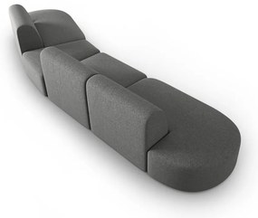 Szara sofa z tkaniny szenilowej prawostronna 428 cm Paolo – Milo Casa