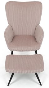 Fotel relaksacyjny z podnóżkiem L7285 PINK6,różowy