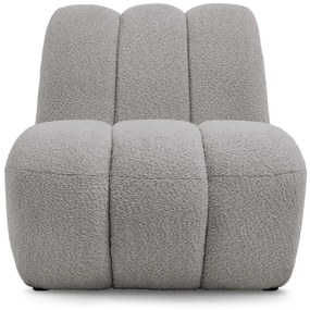 Jasnoszary fotel z materiału bouclé Janissaire – Bobochic Paris