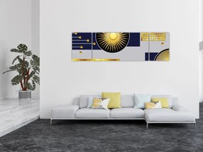 Obraz - Złote koła (170x50 cm)