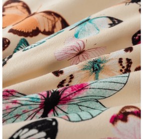 PrzytulneMieszkanie.pl PrzytulneMieszkanie.pl Flanelowa pościel z mikrofibry VIVA BUTTERFLY kremowa Rozmiar pościeli: 2 szt 70 x 90 cm | 200 x 220 cm