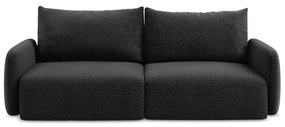 Czarna rozkładana/ze schowkiem sofa 238 cm Kalena – Makamii