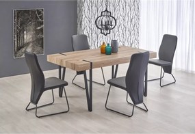 Prostokątny stół Yoham 170x90 z blatem wykonanym z MDF okleinowany w kolorze dąb San Remo z czarnymi nogami