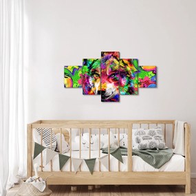 Obraz - Wilk z graffiti (125x70 cm)