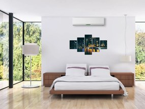 Obraz Singapuru nocą (125x70 cm)
