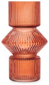 Szklany wazon ryflowane szkło, 9,5 x 16,5 cm