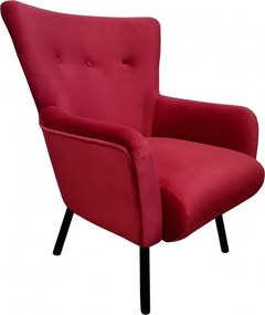Fotel TULIP tkanina Welur noga metalowa Uszak luksusowy komfort salonu : Kolor nogi - Czarna, Kolor tkaniny - VELVET - MG31
