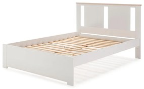 Białe łóżko dwuosobowe ze stelażem 140x190 cm Enara – Marckeric