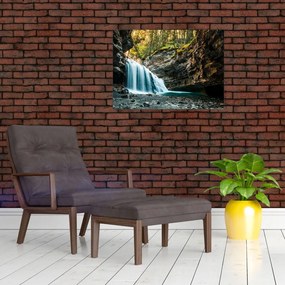 Obraz leśnego wodospadu (70x50 cm)