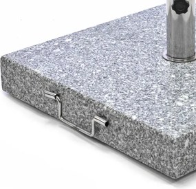 Podstawa z granitu i stali nierdzewnej kwadratowa z kółeczkami pod parasol 50 k