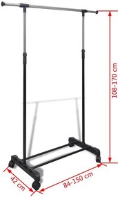 Regulowany Zestaw Wieszaków Na Kółkach D8-G91