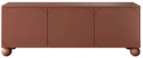 Szafka RTV trzydrzwiowa Sonatia II na nogach kulach 150 cm - burgund