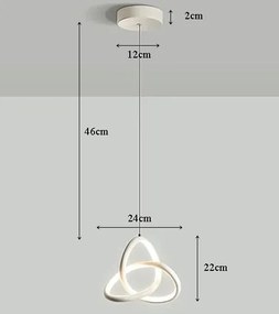 Lampa geometryczna LED wisząca sufitowa AT46-1SL-Biała