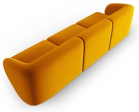 Musztardowa aksamitna sofa 266 cm Paolo – Milo Casa
