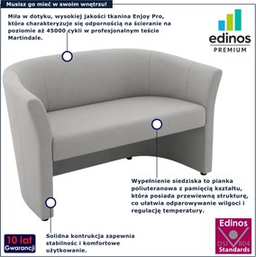 Szara sofa nowoczesna dwuosobowa G6-L76