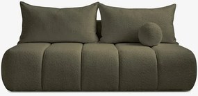 Sofa z Funkcją Spania SARIA Oliwkowa Boucle Nowoczesna