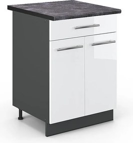 Szafka dolna do kuchni biały wysoki połysk 60x60x82 fame-line