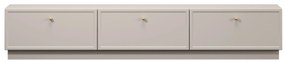 Szafka RTV Lorini 200 cm z szufladami - kaszmir / złote uchwyty