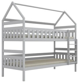 Łóżko piętrowe domek FELIKS 200x80 białe drewniane KOCOT KIDS