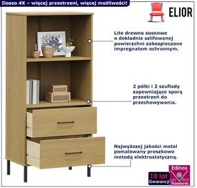 Brązowy regał na ubrania z 2 szufladami B4-W42