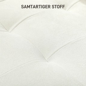 HOMCOM 3-osobowa sofa z grubymi poduszkami, drewno kauczukowe, pokrycie materiałowe, tapicerowana sofa do salonu, biura, sypialni, kremowa