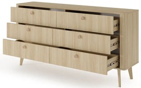 Komoda z 6 szufladami w stylu japandi dąb barista T1-Z17